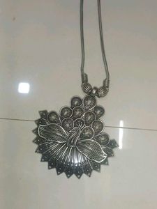 Peacock Pendant Necklace and earrings
