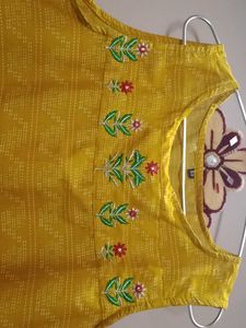 Yellow Embroidered Kurta