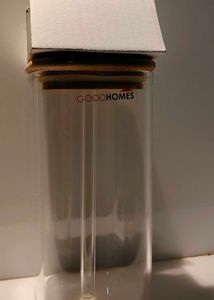 GoodHomes Glass Canisters with Bamboo Lid &amp; Straw