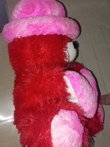 Red Teddy Bear with Pink Heart