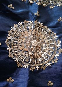 Embroidered Navy Blue Blouse