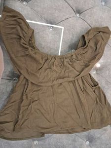 Olive Green Off-the-Shoulder Top