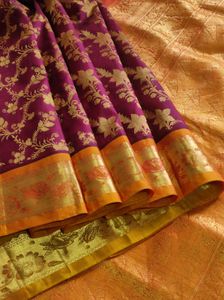 Maroon And Golden Bridal Kanchipuram Silk Saree