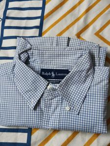 Ralph Lauren Men Blue Checks Cotton Formal Shirt