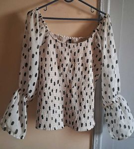 Chic Polka Dot Bell Sleeve Top