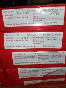 Free Delivery JK Copier 75 GSM A4 Size Paper