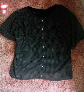 Polka Dot Button-Down Top
