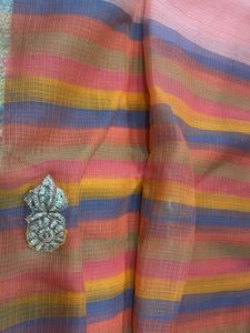 Elegant Striped Saree with Border