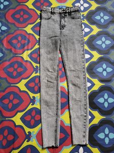 Women Dark Grey Hight Waist Stretcheble Jeans