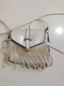 Cute Aesthetic Off White Sling Bags For Women