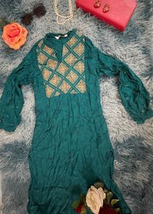 Elegant Teal Embroidered Kurta