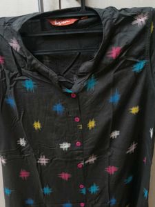 Botanical Print Black Dress And Multicolour Dres