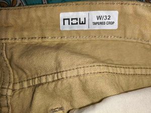 beige Straight Leg Jeans
