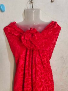 Velvet Shaneel Tomato Red Fabric
