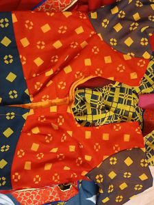 Red Ethnic Saree with Blouse