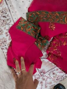 Elegant maroon Embellished Saree