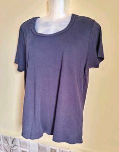 Size  L 🎁Buy 2 Get 1 Free🎁Navy Blue Casual Top