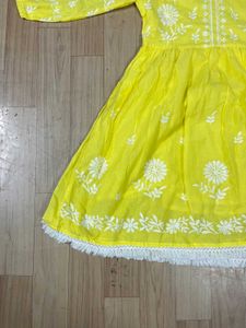 Yellow Embroidered Dress.