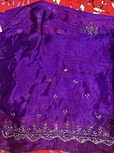 Red and Purple saree