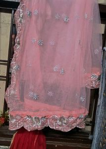 Pink &amp; Silver Embellished Gown