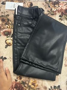 Zara Faux Leather Flared Pants + freebie
