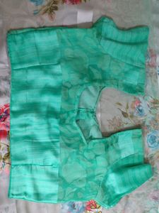 🌸Soft Satin Floral Saree - Gently Used