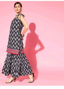 Black Pure Cotton Sharara Suit With Tag