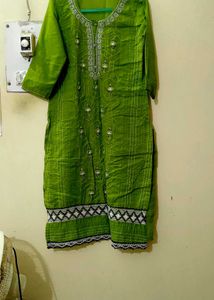 Green Embroidered Kurta set
