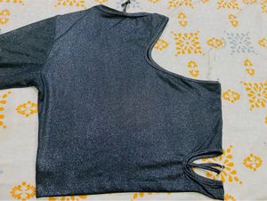 One Shoulder Black Top