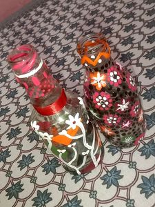Hand Painted Glass Bottle