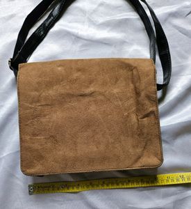 Black And Brown Leather Sling Cum Handbag