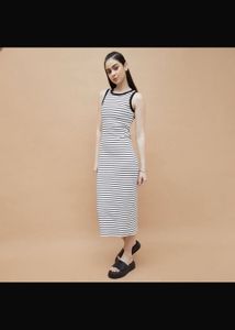 Striped Bodycon Midi Dress