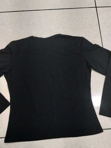 new women Elegant Black Long Sleeve Top