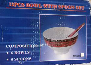 12 Pieces Bowl With Spoon Set