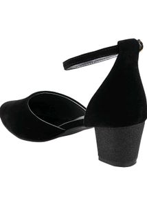 Shoetopia Women&#39;s &amp; Girl&#39;s Black Solid Block Heels
