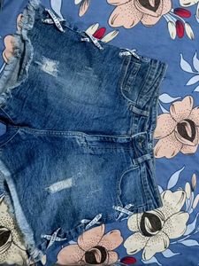 Denim Distressed Shorts