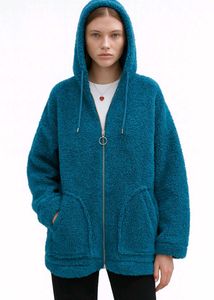 Teal Fleece Zip-Up Hoodie