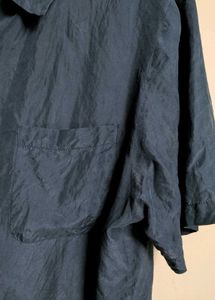 Classic Navy Button-Up Top