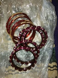 Wine Colour (Magenta) Bangles Set Brand New