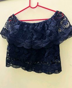 Black Lace Off-Shoulder Top