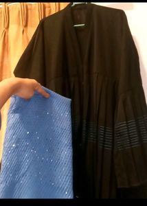 Beutiful Black Flayered Abaya...Like New In Condition Very Less Used# Abaya#burqa#naqab#burkha