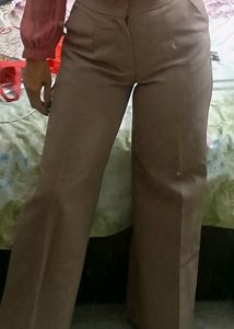 Beige Formal Trousers