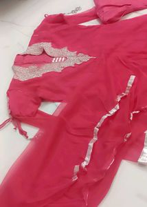 Elegant Pink net frock set