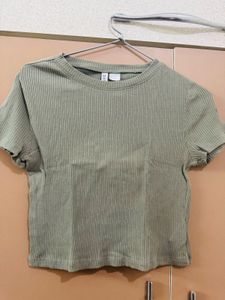 Green Colour Crop Top