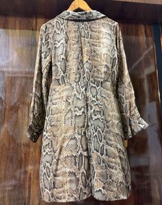 Snakeskin Print Shirt Dress