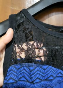 Atmosphere° Top - Blue And Black Lace