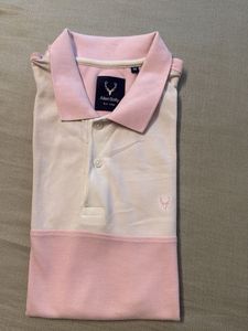 Allen Solly Pink &amp; White Polo Shirt