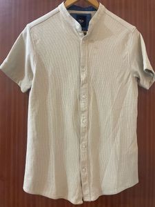 Men&#39;s R&amp;B Beige Short Sleeve Shirt
