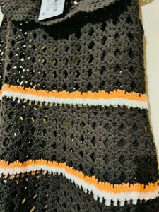 New Crosia Dress Brown White And Light Orange