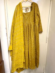 Embroidered A-Line Maxi Dress